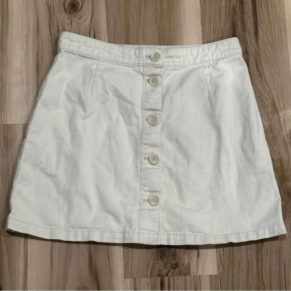 Monki Tan Button Up Mini Skirt Women’s 6 (38)
